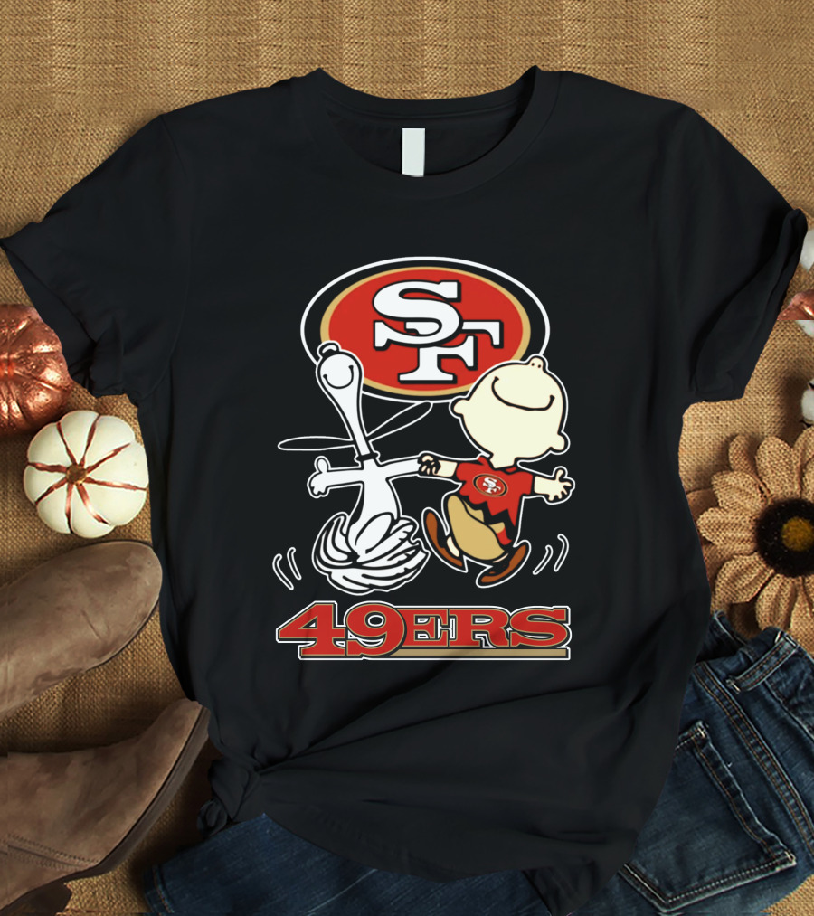 SF 49ers Snoopy And Charlie 49ers T-Shirt