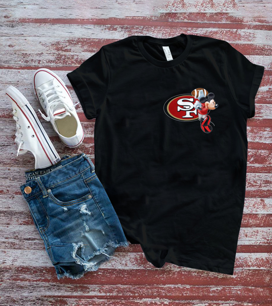 SF 49ers Mickey Mouse Football T-Shirt