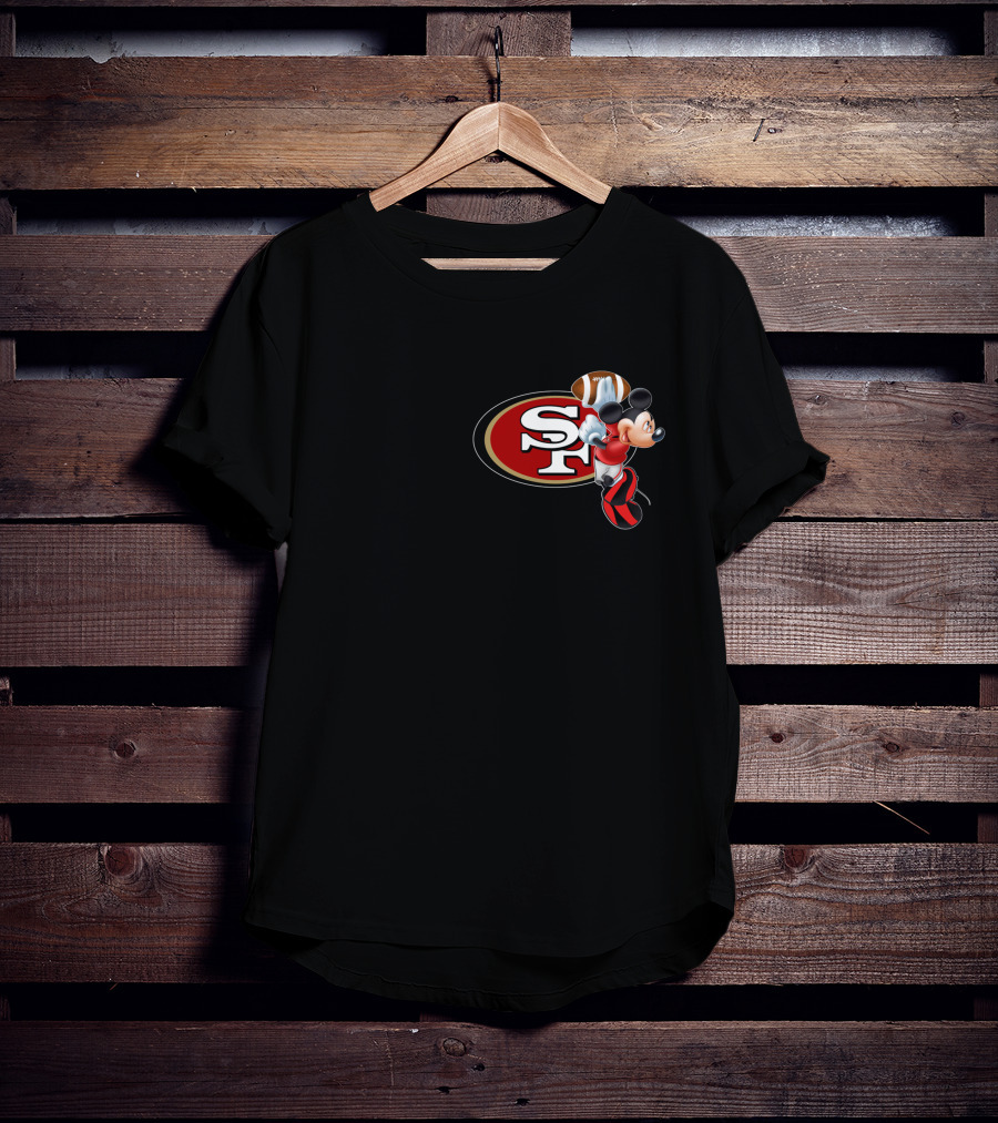 SF 49ers Mickey Mouse Football T-Shirt
