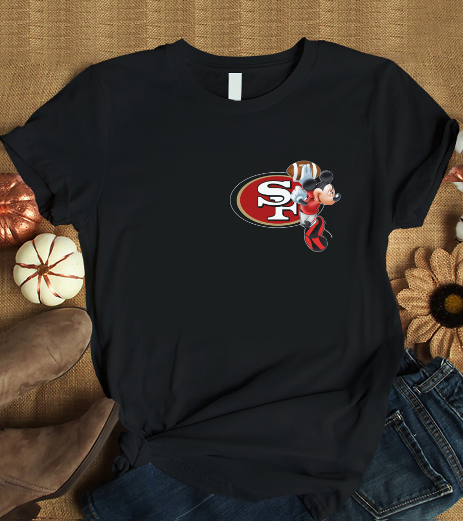 SF 49ers Mickey Mouse Football T-Shirt