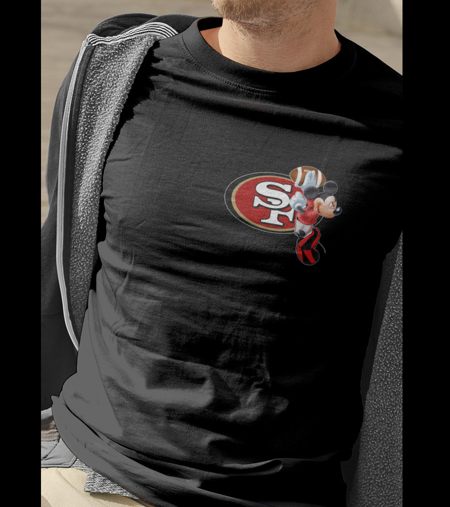 SF 49ers Mickey Mouse Football T-Shirt
