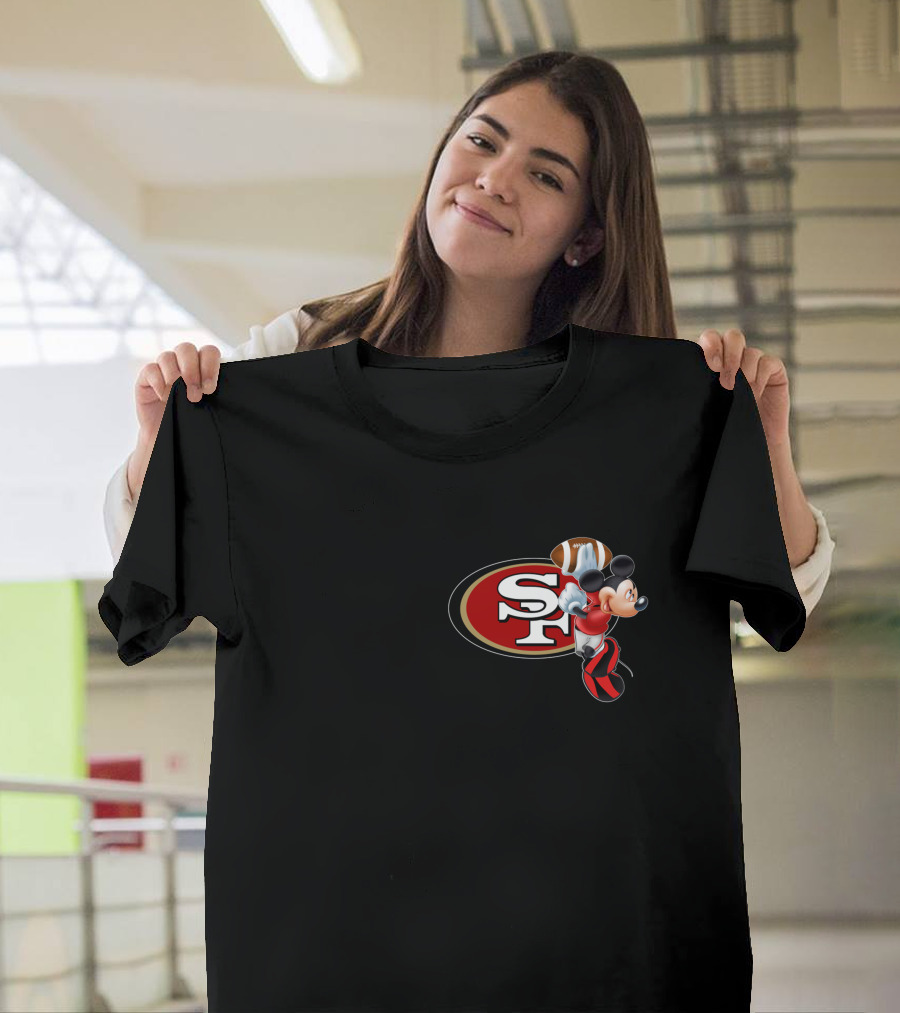 SF 49ers Mickey Mouse Football T-Shirt