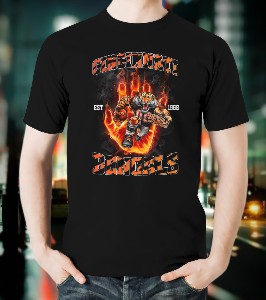 Cincinnati Bengals Tiger Football Est 1968 T-Shirt