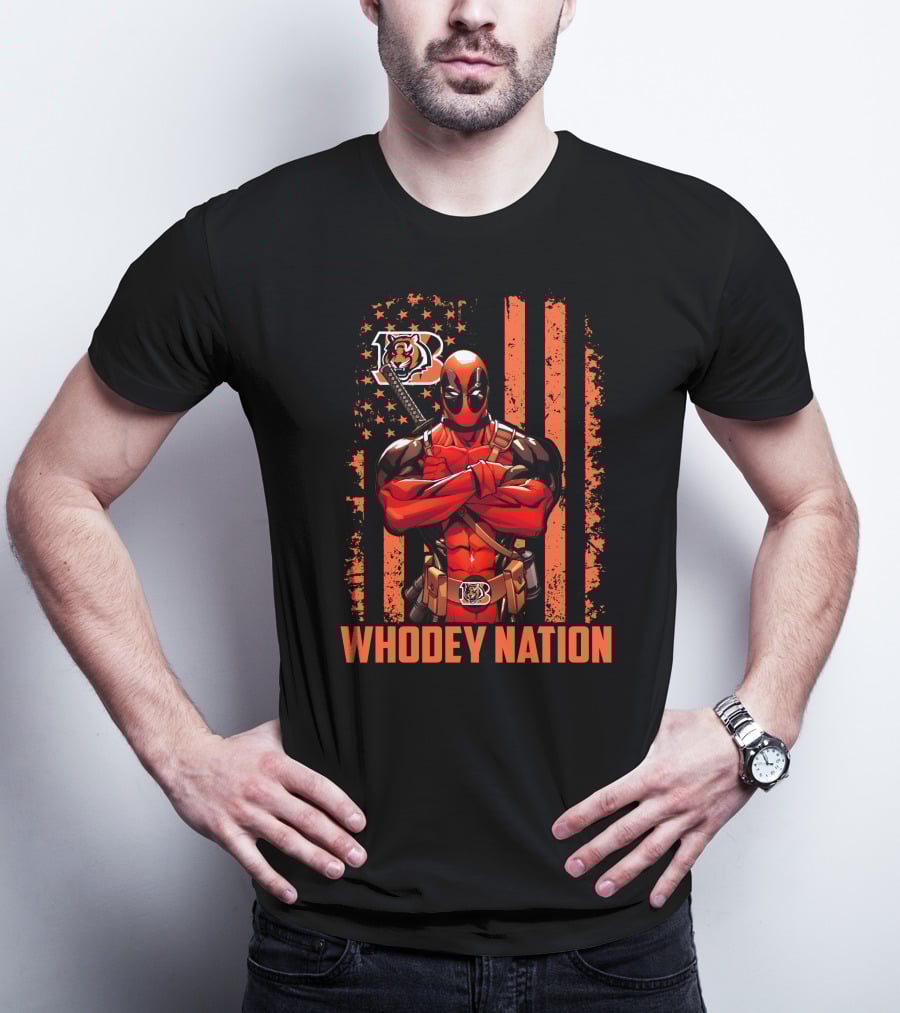 Whodey Nation Cincinnati Bengals Deadpool Fan T-Shirt