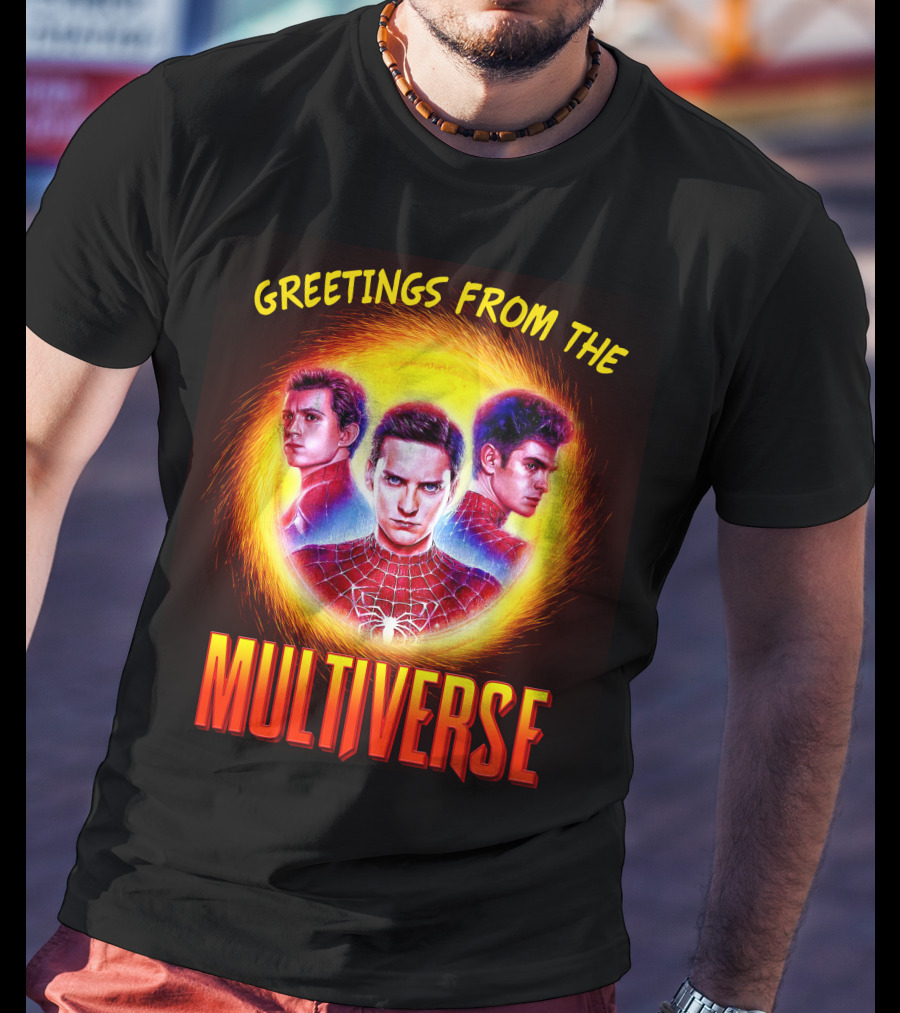 Greetings From The Multiverse Spider-man No Way Home Iconic Trio T-Shirt
