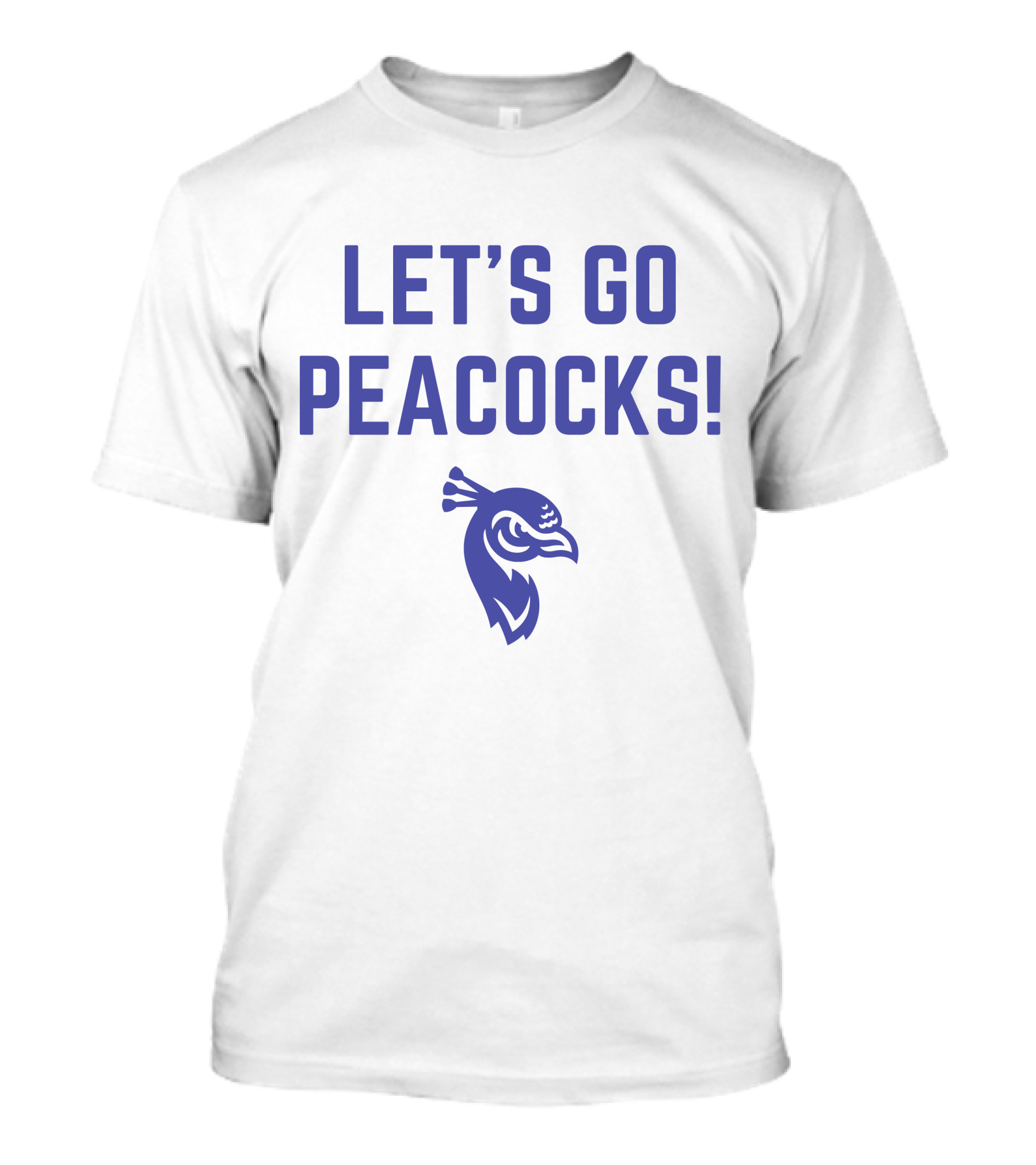 LET'S GO PEACOCKS Blue Peacock Head T-Shirt