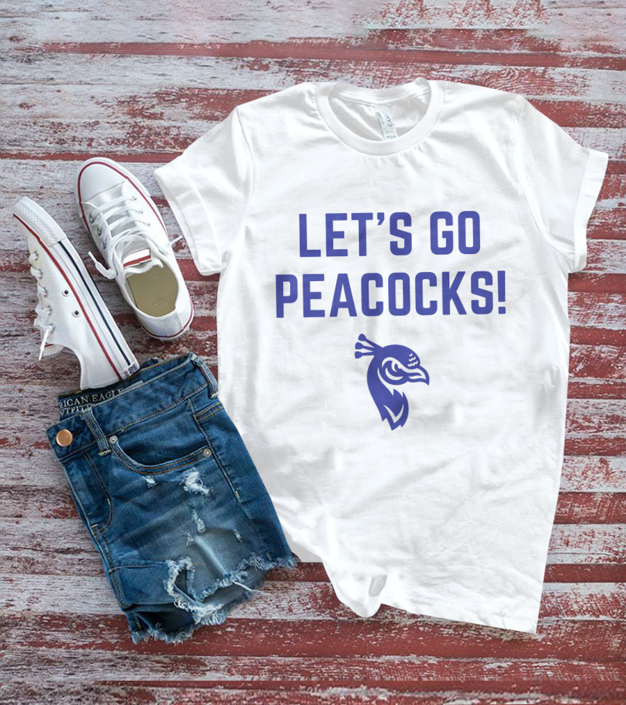 LET'S GO PEACOCKS Blue Peacock Head T-Shirt