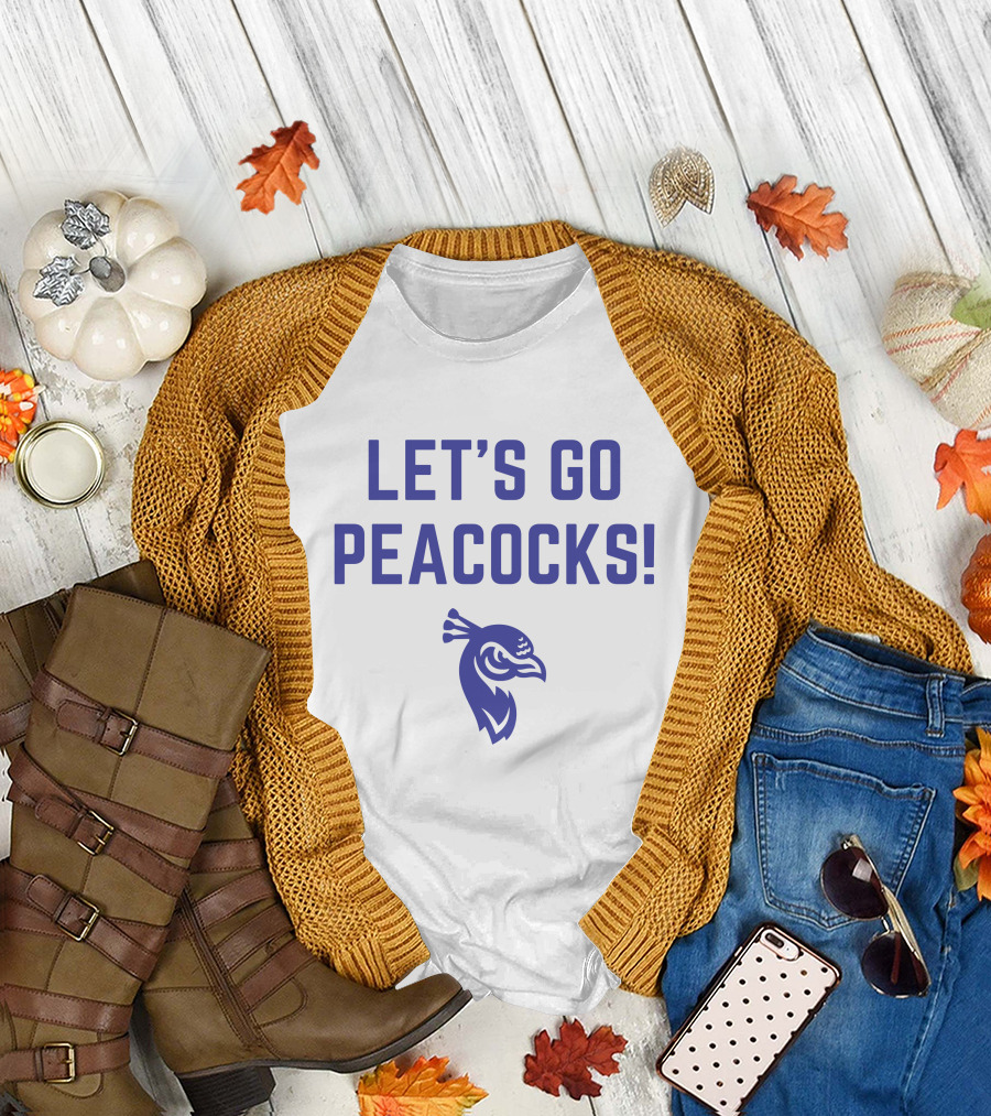 LET'S GO PEACOCKS Blue Peacock Head T-Shirt