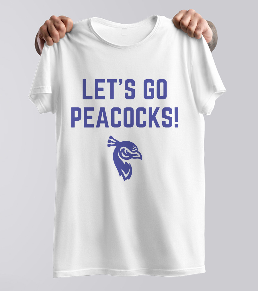 LET'S GO PEACOCKS Blue Peacock Head T-Shirt