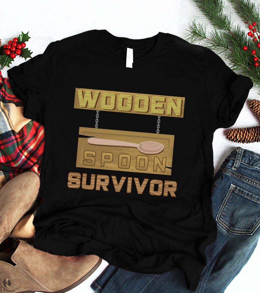 Wooden Spoon Survivor Rustic Hanging Sign Chain T-Shirt