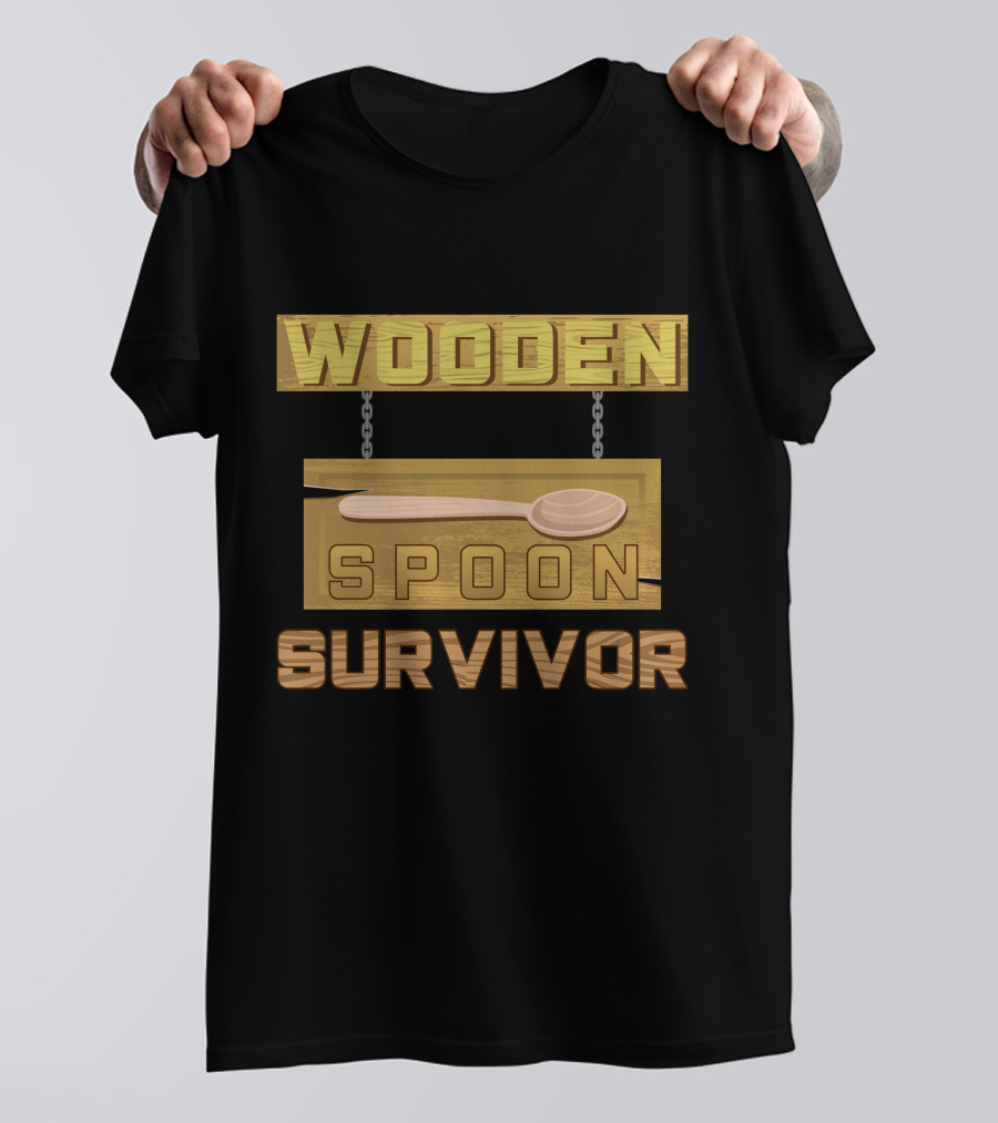 Wooden Spoon Survivor Rustic Hanging Sign Chain T-Shirt