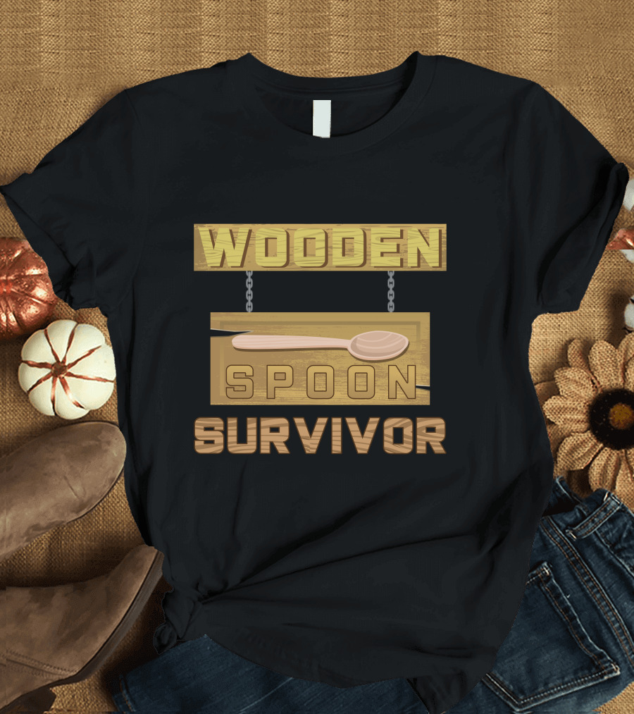 Wooden Spoon Survivor Rustic Hanging Sign Chain T-Shirt