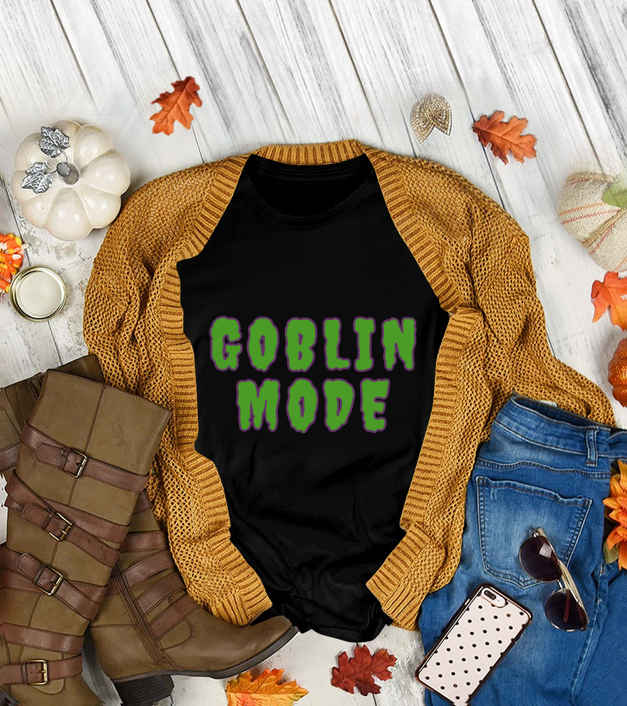 GOBLIN MODE Green Drip Text T-Shirt