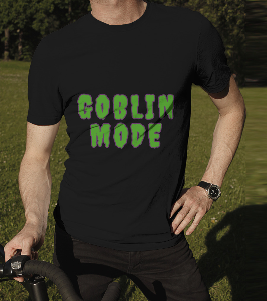 GOBLIN MODE Green Drip Text T-Shirt