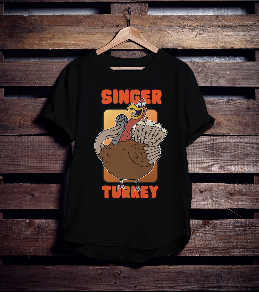 Singer Turkey Funny Thanksgiving T-Shirt