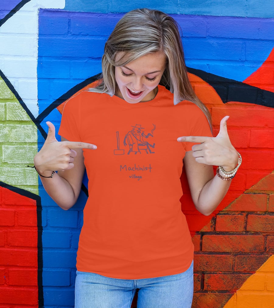 Machinist Village Smoking Figure With Hammer T-Shirt