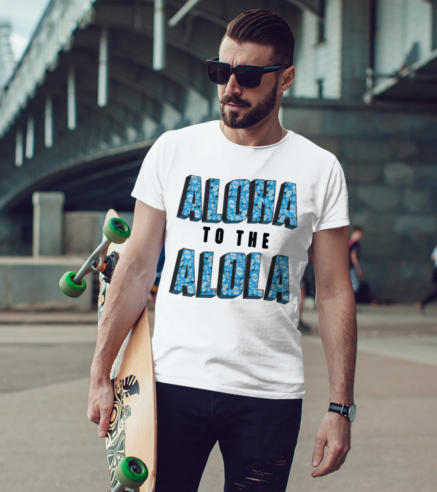 Aloha To The Alola Pokémon Pattern Typography T-Shirt