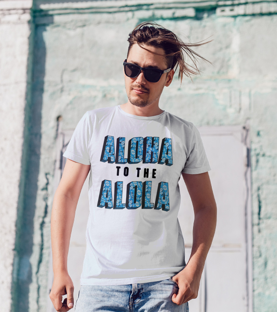 Aloha To The Alola Pokémon Pattern Typography T-Shirt