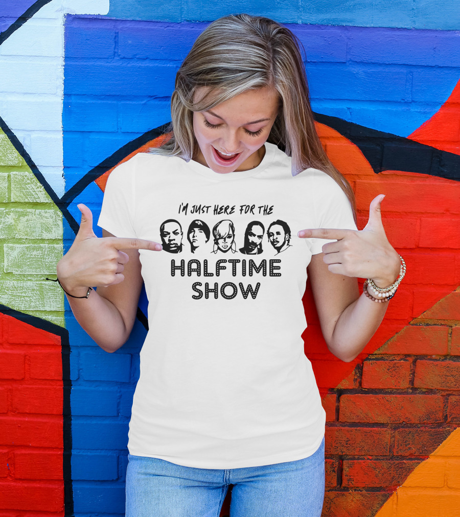 I'm Just Here For The Halftime Show With Iconic Musicians' Faces T-Shirt