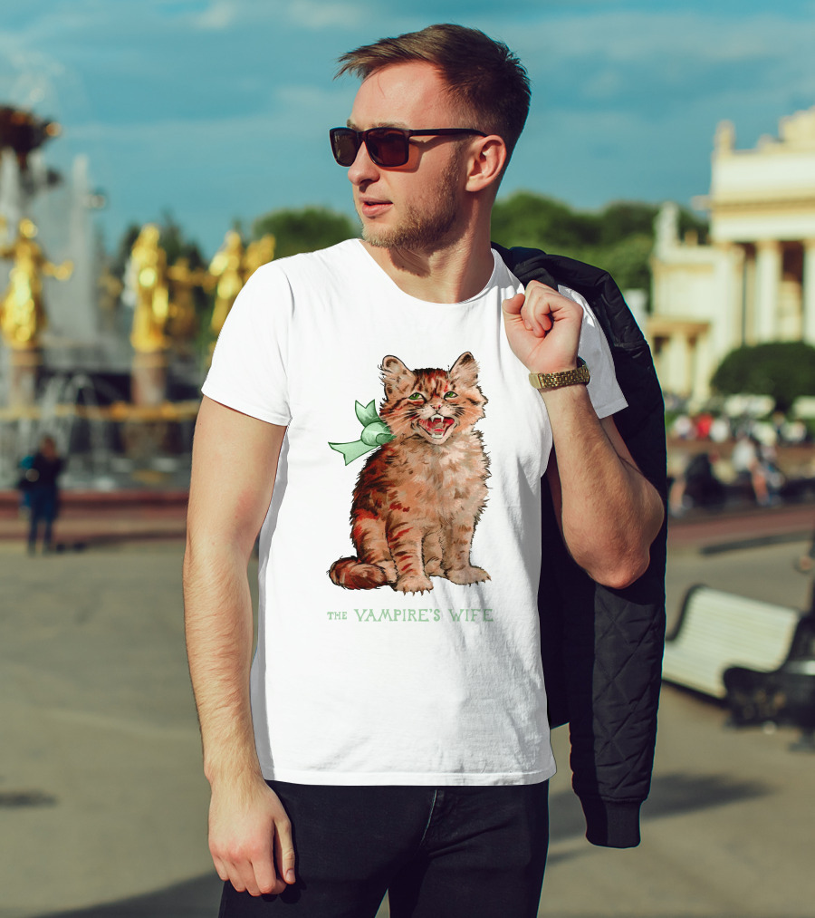 The Vampire's Wife Smiling Cat With Green T-Shirt