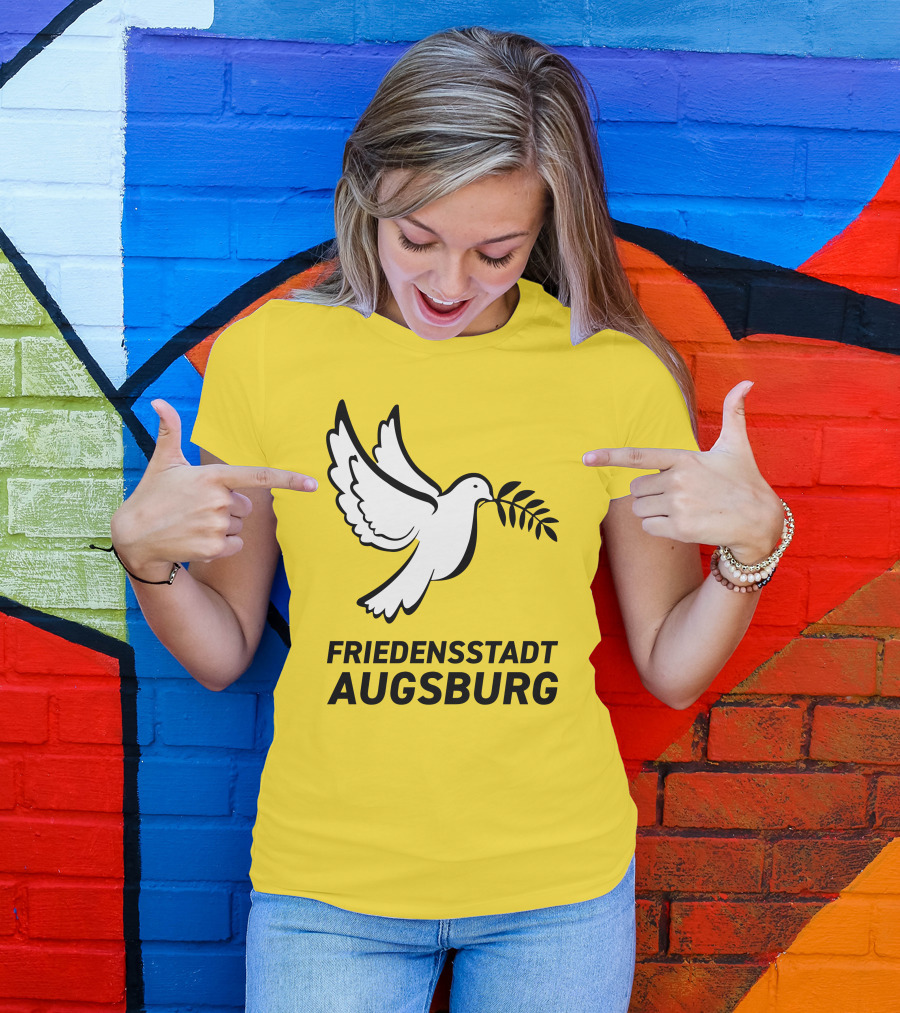 Friedensstadt Augsburg Peace Dove With Olive Branch T-Shirt