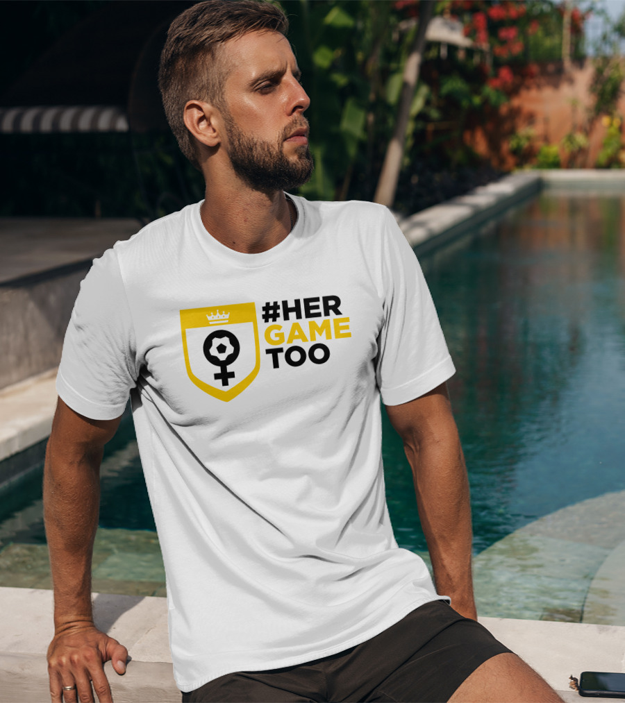 Her Game Too Soccer Symbol Empowerment T-Shirt