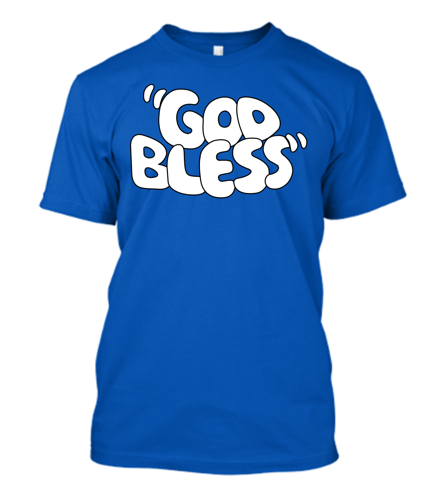 God Bless Text In Bubble Letters T-Shirt