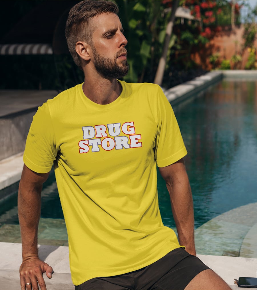DRUG STORE Bold Retro Text T-Shirt