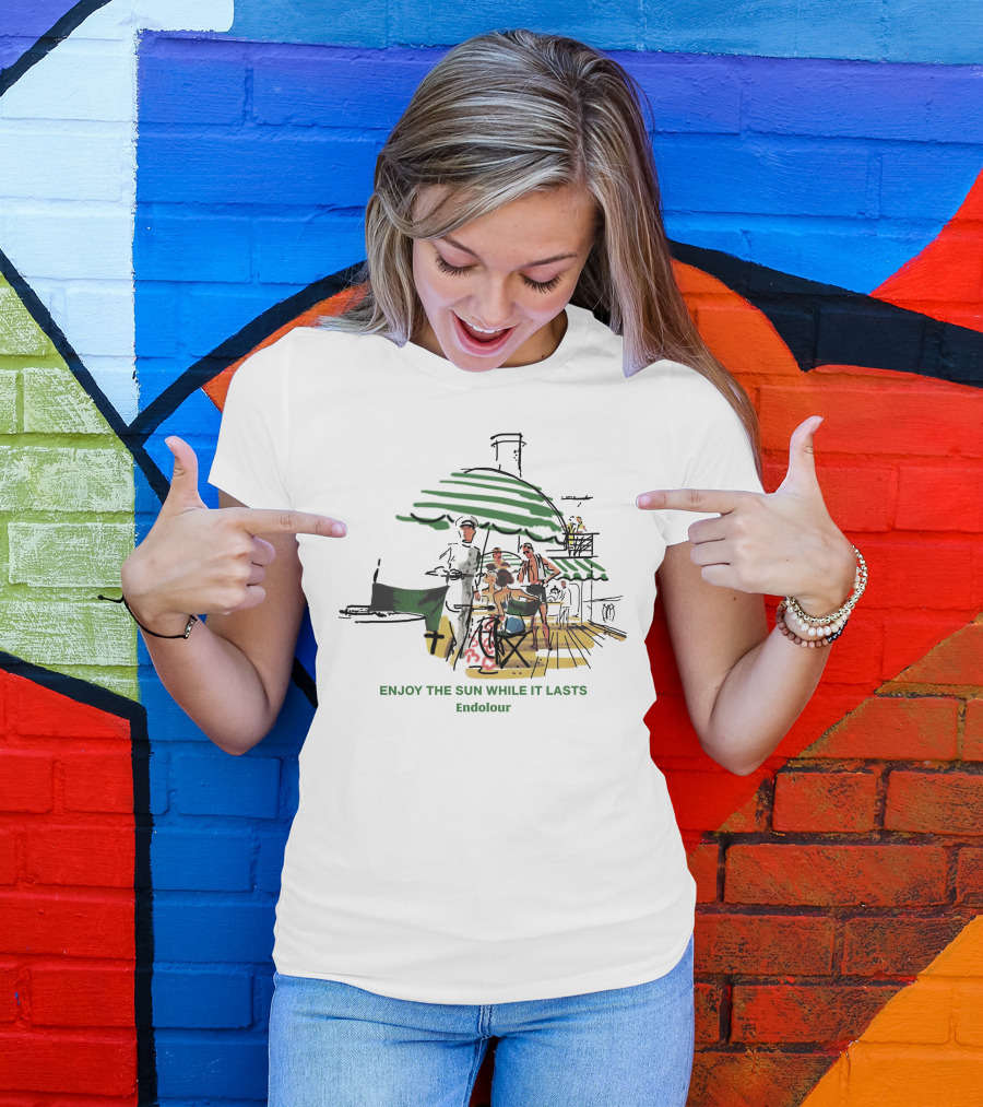 ENJOY THE SUN WHILE IT LASTS Endolour Deck Gathering Scene T-Shirt