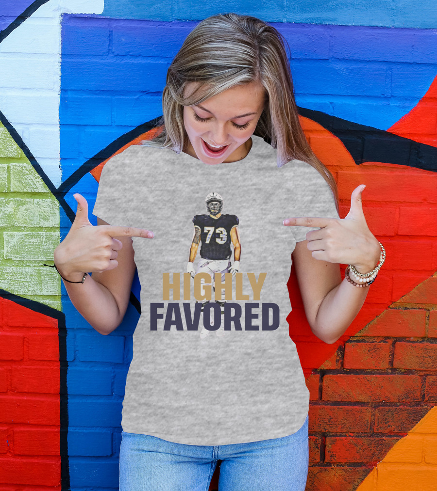 Highly Favored Football Player Number 73 T-Shirt