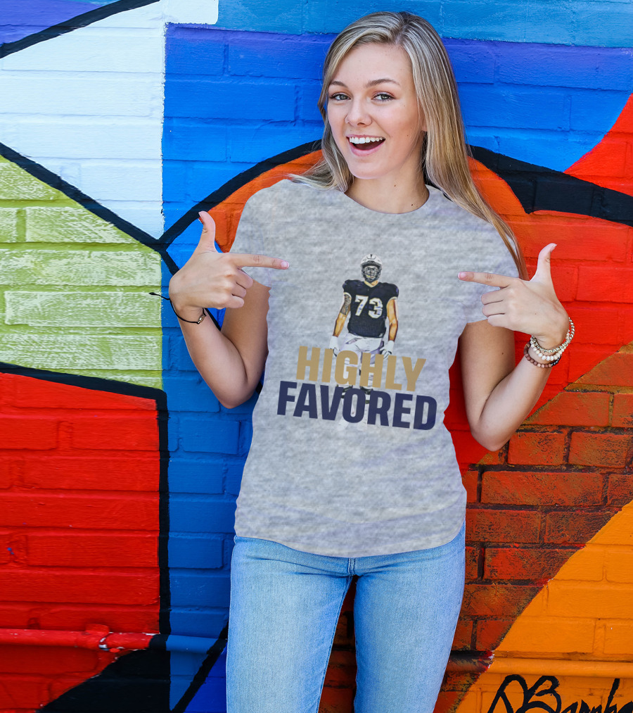Highly Favored Football Player Number 73 T-Shirt