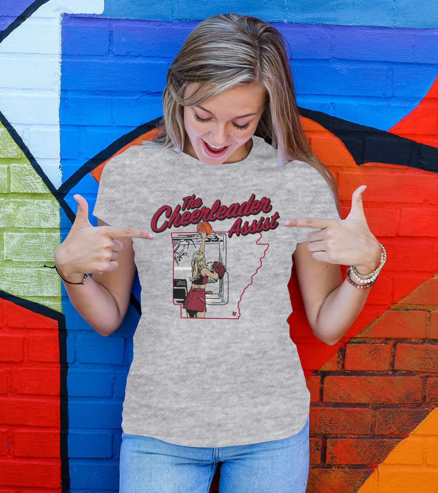 The Cheerleader Assist Arkansas Basketball Rim Scene T-Shirt