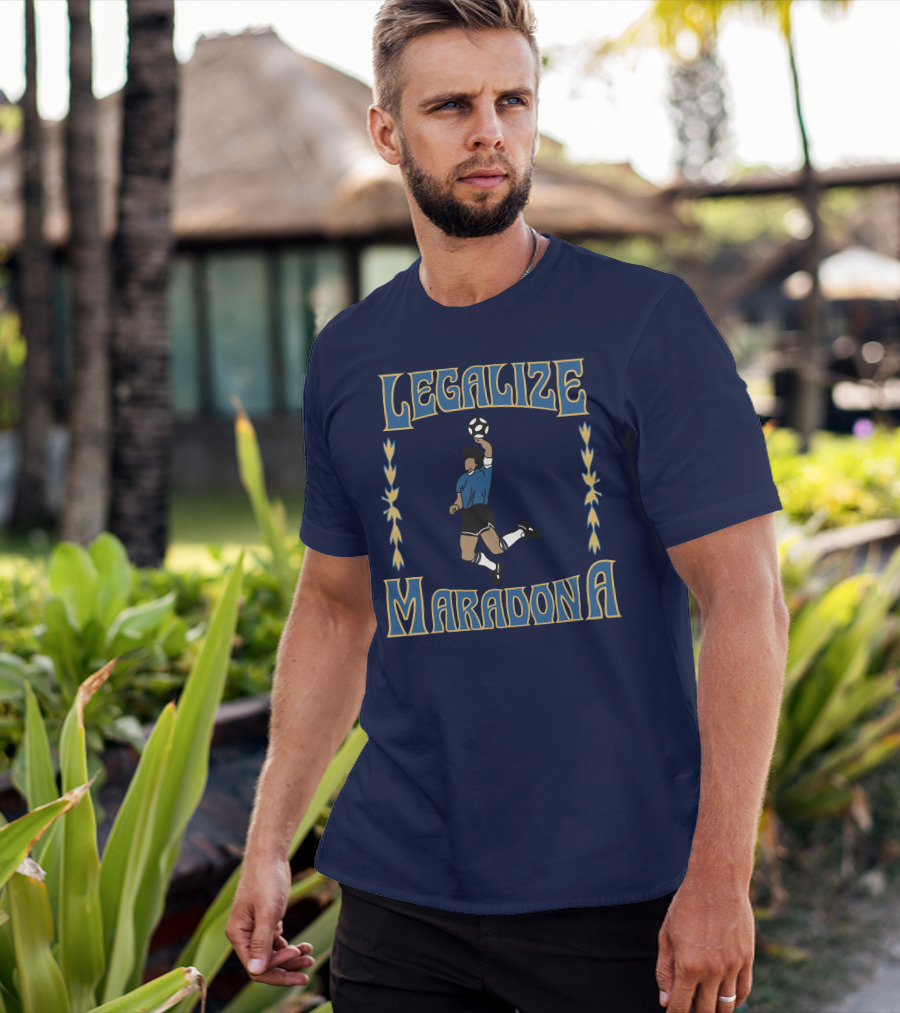 LEGALIZE MARADONA Soccer Legend Iconic T-Shirt