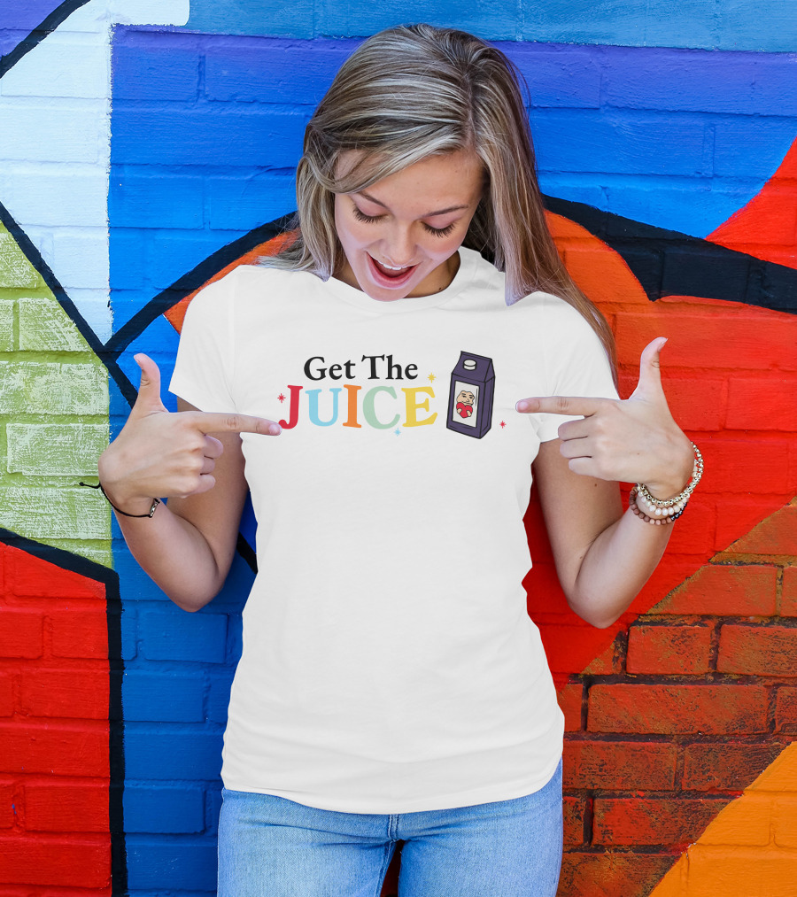 Get The Juice With Cartoon Character Juice Box T-Shirt