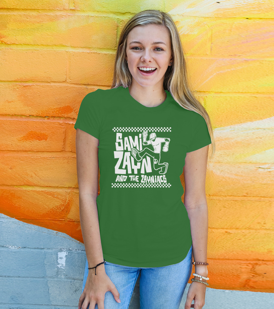 Sami Zayn And The Zayniacs Checkerboard Jumping Person T-Shirt
