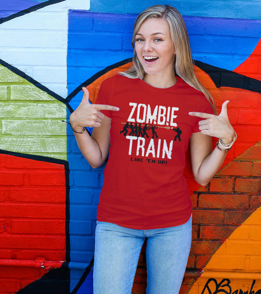 Zombie Train Line 'Em Up Shooter Challenge T-Shirt