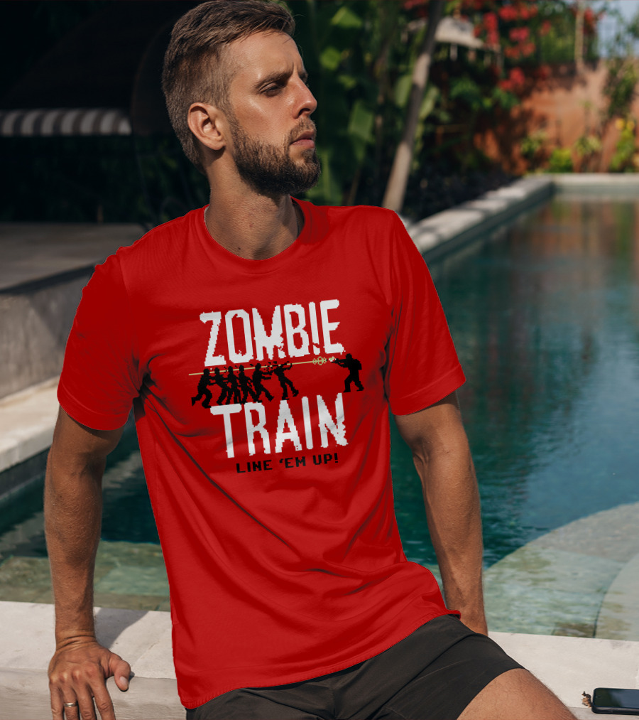 Zombie Train Line 'Em Up Shooter Challenge T-Shirt