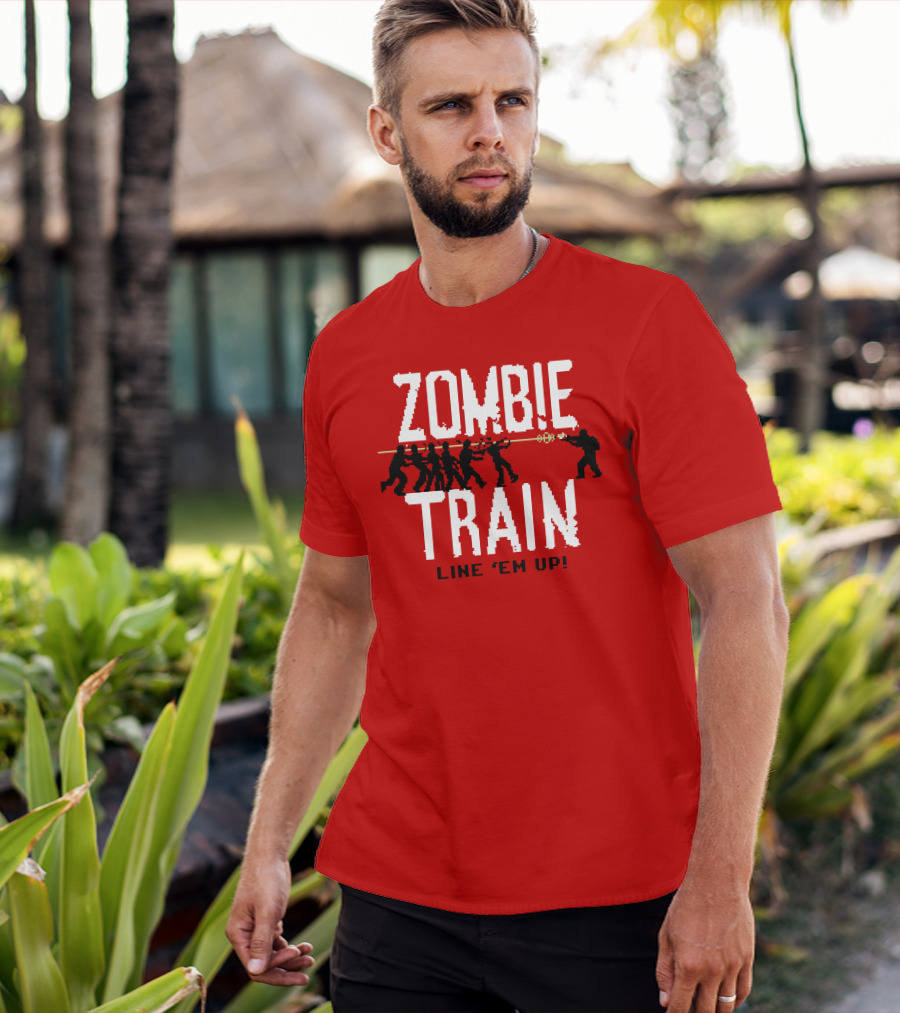 Zombie Train Line 'Em Up Shooter Challenge T-Shirt