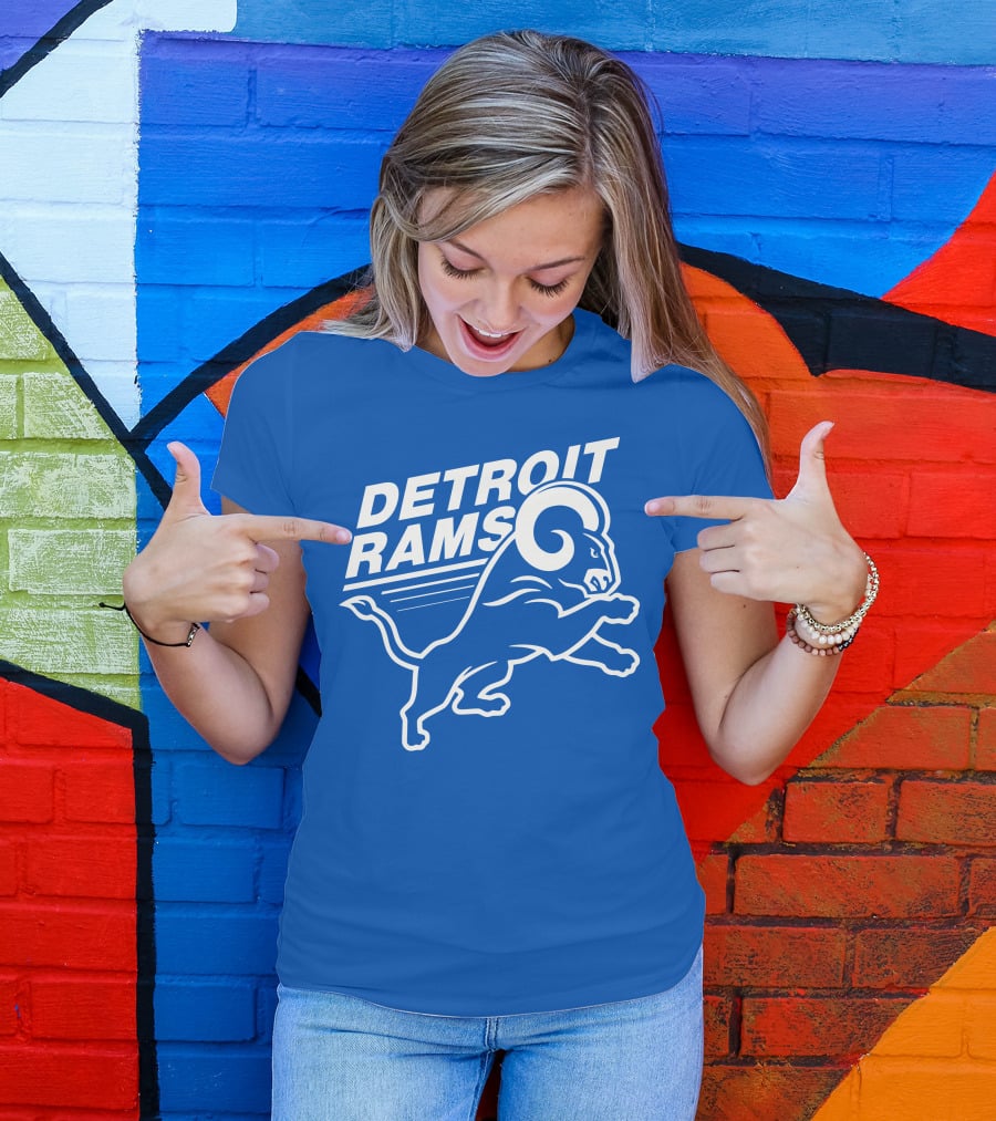 Detroit Rams Pro Sports Zone Charging Blue Ram T-Shirt