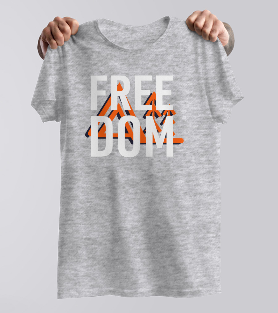 Jim Sterling Free Dom Geometric Triangles Orange Black 3D Effect T-Shirt