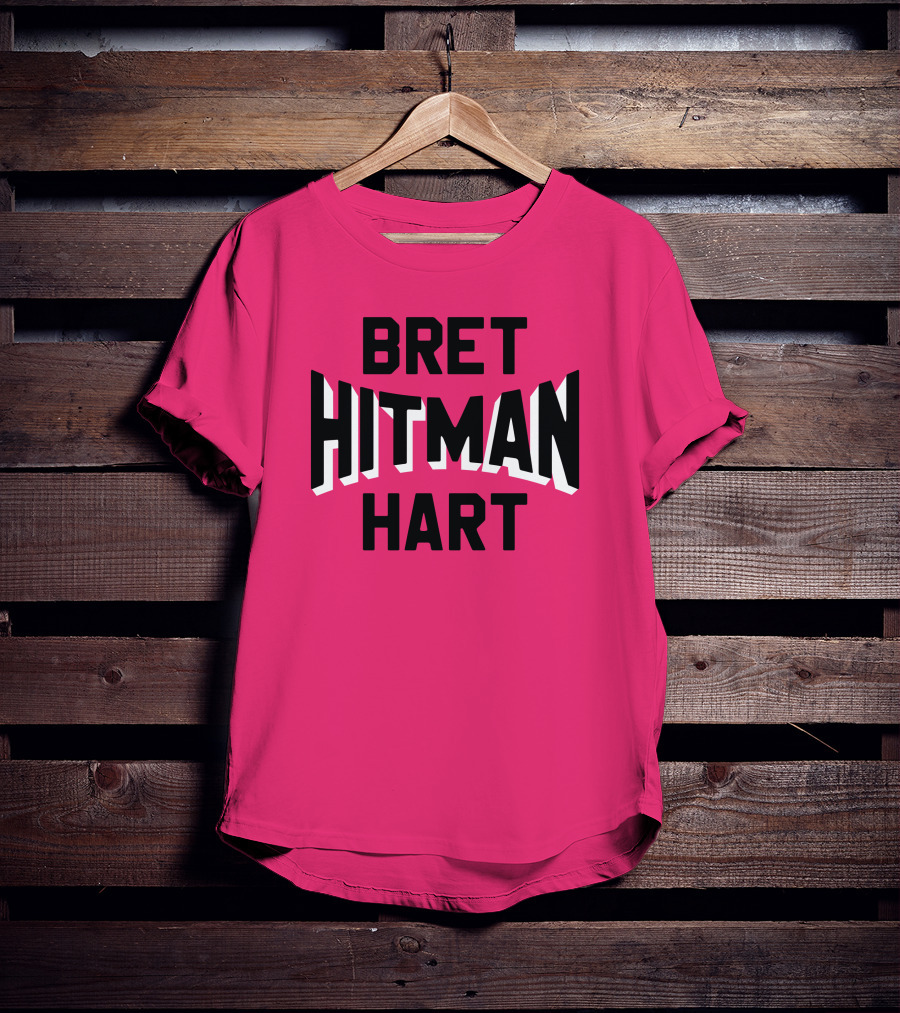 Roots Of Fight Bret Hitman Hart Pink T-Shirt