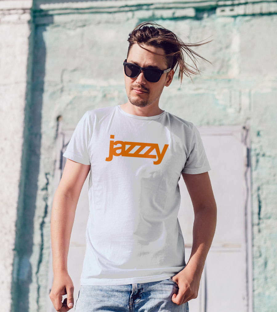 Jazzzy Orange Bold Text T-Shirt