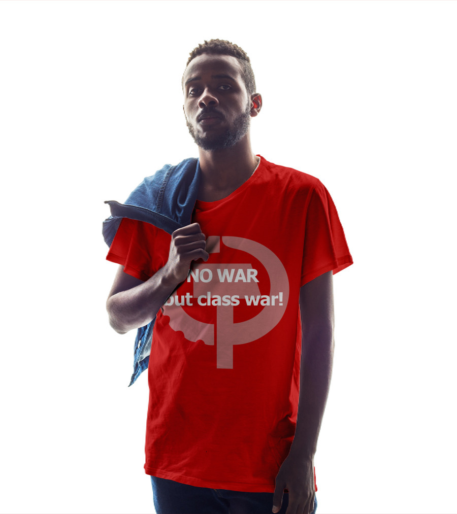 No War But Class War Hammer And Sickle Gear Symbol T-Shirt