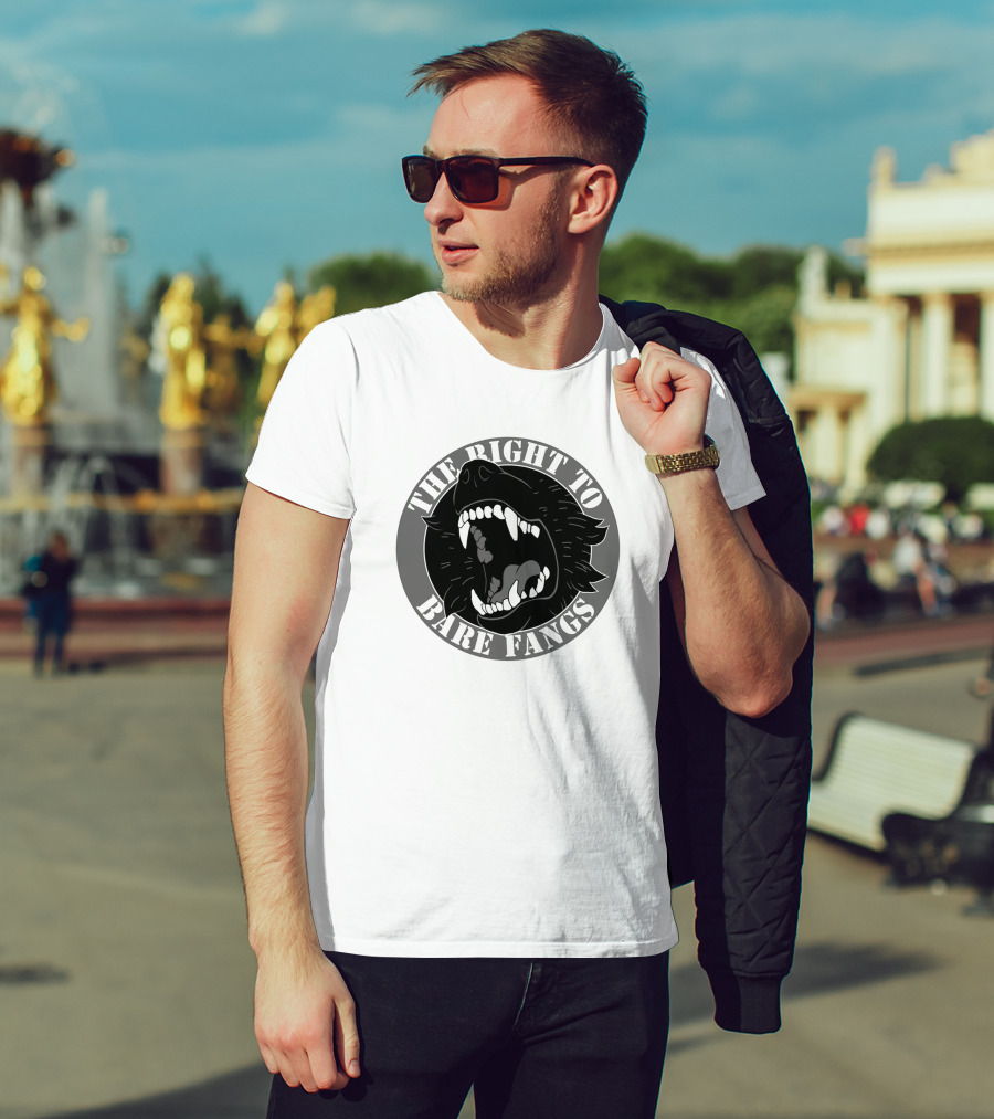 The Right To Bare Fangs Wingedwolf94 Circular Wolf T-Shirt