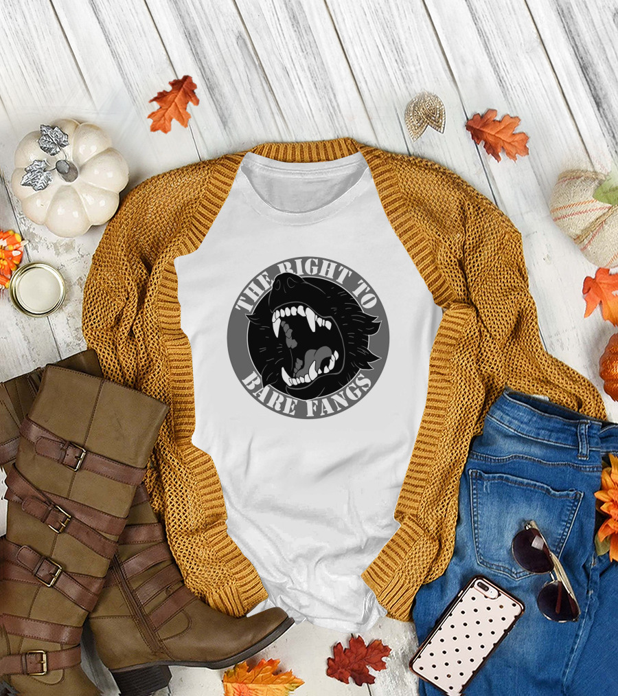 The Right To Bare Fangs Wingedwolf94 Circular Wolf T-Shirt