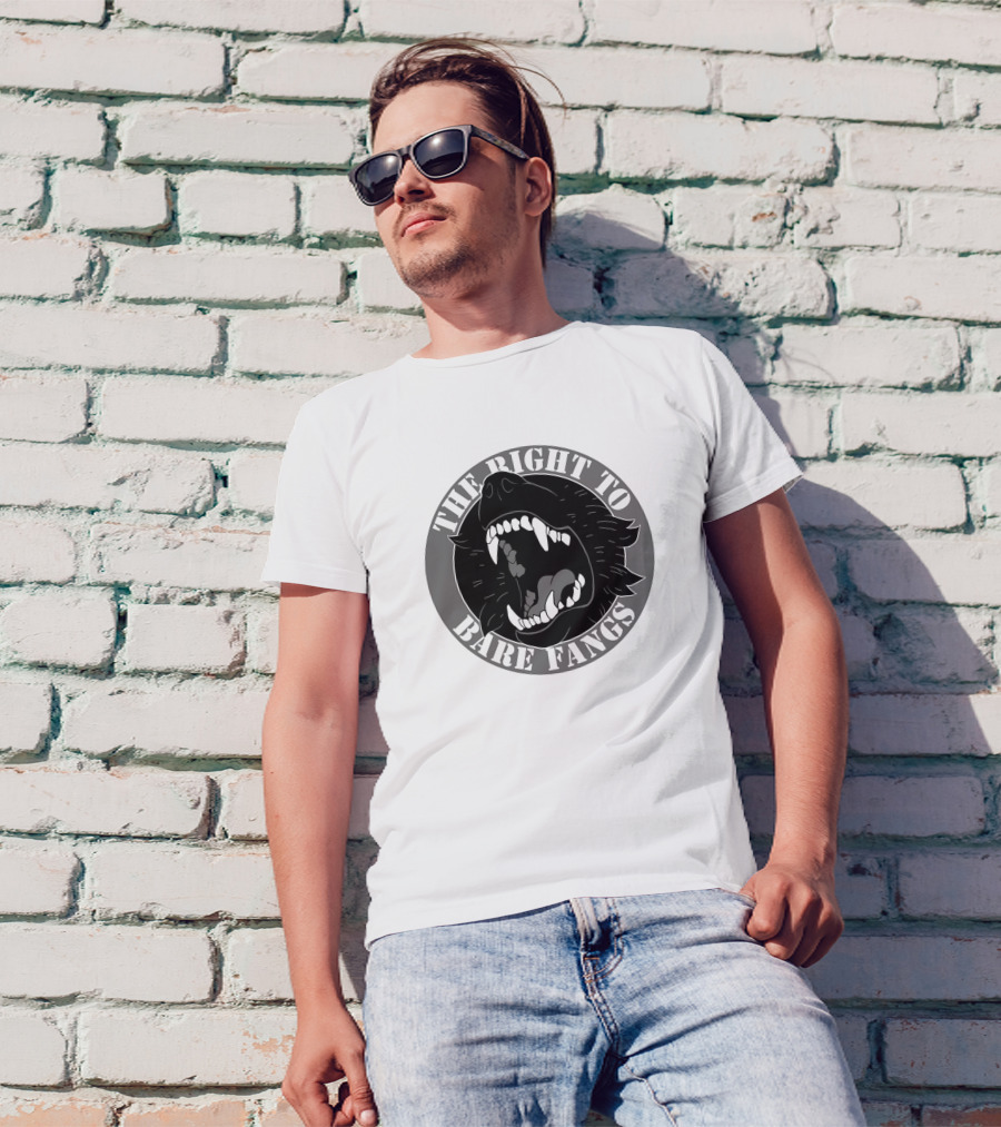 The Right To Bare Fangs Wingedwolf94 Circular Wolf T-Shirt