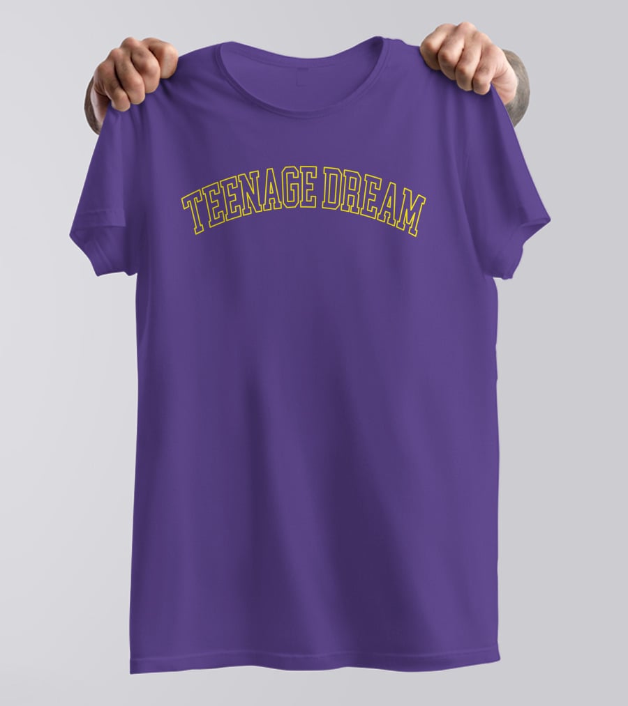 Olivia Rodrigo Teenage Dream Merch Purple Text T-Shirt