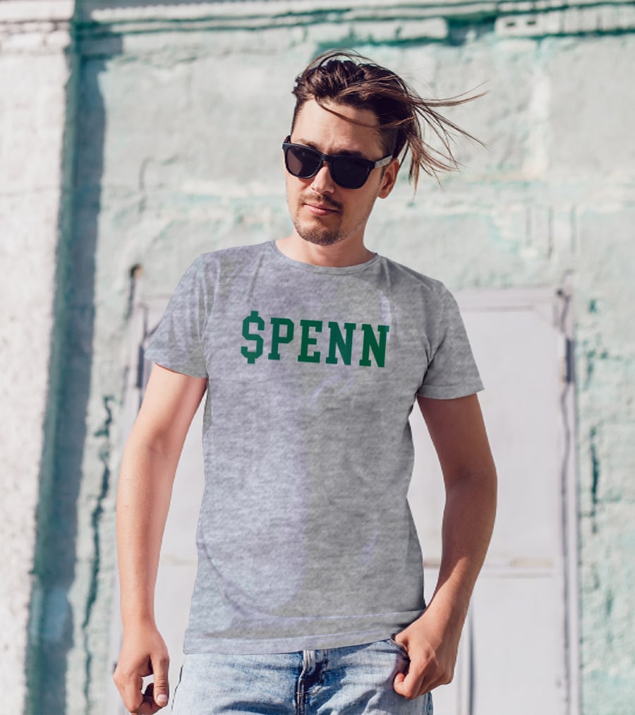 Mintzy $Penn Green Typography T-Shirt