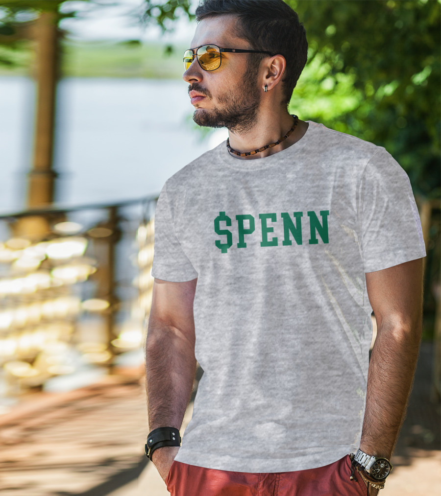 Mintzy $Penn Green Typography T-Shirt