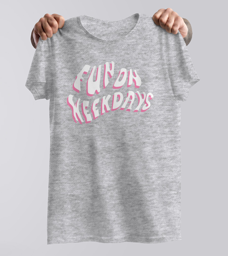 Jenna Palek Merch Fun On Weekdays Pink White Curved Text T-Shirt